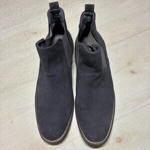 Bruno Marc Men's Denim-Blue Suede Ankle Boot Size 10.5